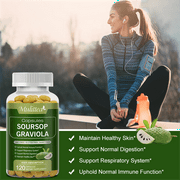 Mulittea Soursop Graviola Capsules 1000mg Leaf & Fruit Extract | 120 Capsules | High Potency