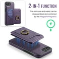 thumbnail image 2 of Dteck Magnetic PU Leather Case for iPhone 16E (2025), Compatible with MagSafe Accessory, Detachable Wallet RFID Blocking Card Holder Ring Stand Shockproof Protective Phone Case, Purple, 2 of 7