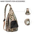 thumbnail image 3 of Exotic Floral Sling Backpack – Palm Leaf & Tropical Flowers Pattern, Durable Anti-Theft Pack for Students, 3 of 4