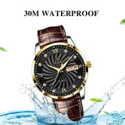 Poedagar Men Watches Waterproof Luminous Top Brand Luxury Leather Casual Sports Quartz Wristwatch Military Man Watch For Men - Quartz Wristwatches