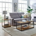 thumbnail image 2 of Eden Home Wood & Metal Frame End Table with Storage Shelf in Oak Brown, 2 of 6