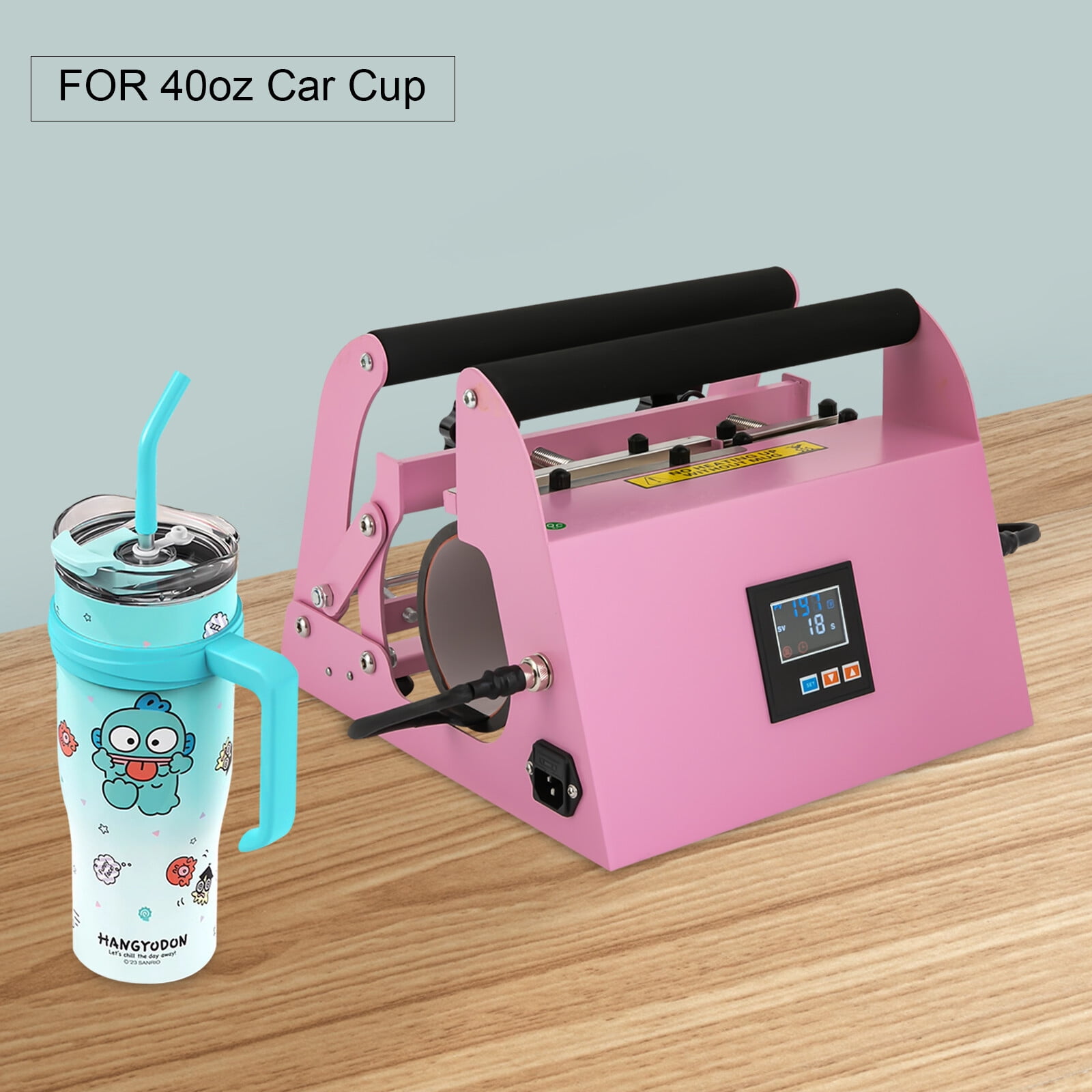 500W 110V Freestanding Car Cup Mug Press Heat Machine Tumbler Heat Press Machine Pink for 40oz Car Cups