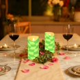 thumbnail image 6 of RMDQTR 2PCS Tapered Flickering Flame Candle Lamp LED Simulated Candle Christmas Holiday Decorations Flame-Free Safety Ambient Lighting Green Twisted Checkered, 6 of 8
