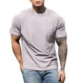 thumbnail image 1 of pstuiky camisetas para hombre, Camisa informal de manga corta con cuello redondo y corte ajustado para hombre, de color liso camisas casuales para hombre m, 1 of 5
