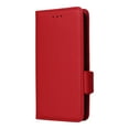 thumbnail image 5 of for iPhone 16e Wallet Case, Lychee Pattern PU Leather Purse Cover with Card Holder, Flip Kickstand, Magnetic Clasp, Full Body Shockproof Silicone Inner Shell Protective Phone Case, Red, 5 of 9