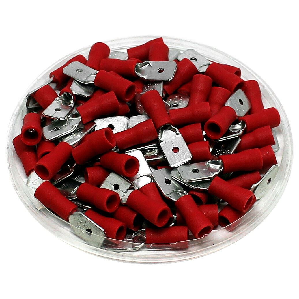 E-MDR250N-100 22//18-Gauge Economy Vinyl Fully-Insulated Male Quick Disconnects
