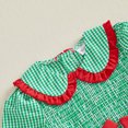 thumbnail image 6 of Cjfdfy Toddler Baby Girls Christmas Dress Gingham Long Sleeve Doll Collar Bubble Smocked  Dress Little Baby Cute My First Christmas Fall Winter Outfits 1-5Y, 6 of 9