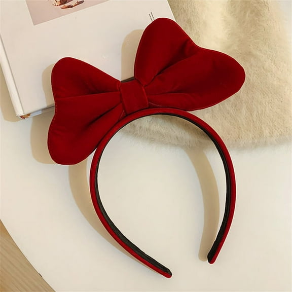 Valentine's Day Bow Headband for Women,Red & Black Bow Headband Hair Accessories,Cute Large Bow Hairband for Couple,Holiday Decoration,Ideal for Valentine's Day Mother's Day Gifts