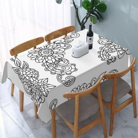 

Tablecloth Flower Background Table Cloth For Rectangle Tables Waterproof Resistant Picnic Table Covers For Kitchen Dining/Party(54x72in)