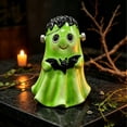 thumbnail image 3 of Bklubk Ceramic White Ghost Halloween Decor Light Up Ghost Figurine With Cutouts Spooky Tabletop Ornament For Mantel Shelf Indoor Holiday Decoration, 3 of 5