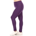 thumbnail image 4 of Moa Collection Women's Plus Size Solid High Waist Full Length Female Leggings(Pack of 2), 4 of 7