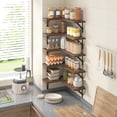thumbnail image 4 of Fairy 5 Pack Corner Floating Shelves, Rustic Wood Wall Shelves for Bedroom, Bathroom, Living Room, Kitchen, Dark Brown, 16.1 x 11.4 in, 4 of 7