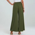 thumbnail image 2 of SWSMCLT Women's Palazzo Pants Baggy Lounge Ankle Spandex Pleated Thin Casual Pants Trousers Lightweight Green 8, 2 of 3