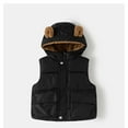 thumbnail image 6 of XEGLSBU Girls' Outerwear Jackets & Coats Tan Boys Down Vest with Attached Hood Winter Warm Padded Sleeveless Jacket for Kids Outdoor Thermal Insulated Outerwear Cozy Garment Black Size 6-7 Years, 6 of 7