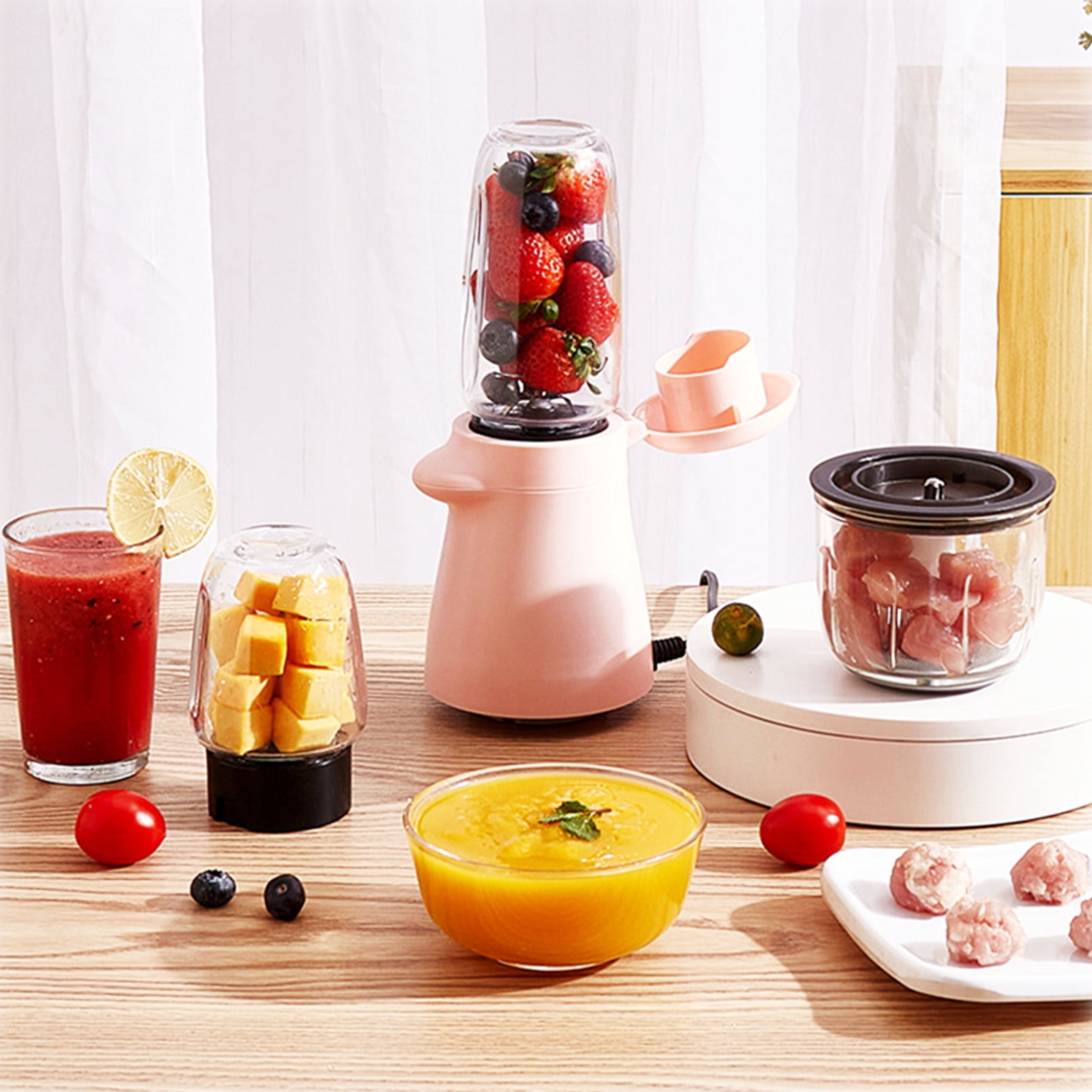 Portable 300W Electric Personal Blender Baby Food Mixer Milkshake Juicer Meat Grinder Unbranded, Pink