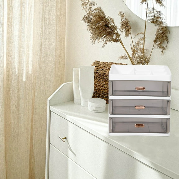 LOLIPPYY Makeup Organizer Set with Clear Drawers for , Rectangular PP Material Storage Box
