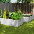 thumbnail image 7 of Raised Garden Bed, 2PCS 8x4x2ft Metal Outdoor Planter Box for Vegetables, Flowers, Herbs, Silver, 7 of 7