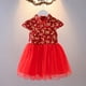 thumbnail image 4 of Vestido de niña de otoño, estilo chino para niñas pequeñas y medianas, vestido de año para niñas pequeñas, vestido de princesa Cheongsam con velo de ponte, 4 of 6