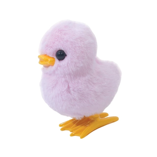 Juguete de peluche de pollito con cuerda, diseño de dibujos animados realista para niños, juguete para saltar Rosa 30 g