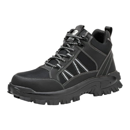 

Hinvhai Shoes for Men Clearance Men s Tooling Shoes Anti-smashing and Anti-piercing Mid-cut Work Shoes Safety Shoes Black 10(46)