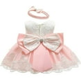 thumbnail image 1 of AMERTEER Robe Bébé Fille Nœud Tutu Sans Manches Robe Princesse Mariage Fête Robe d'Été Rouge 12-18 Mois, 1 of 2