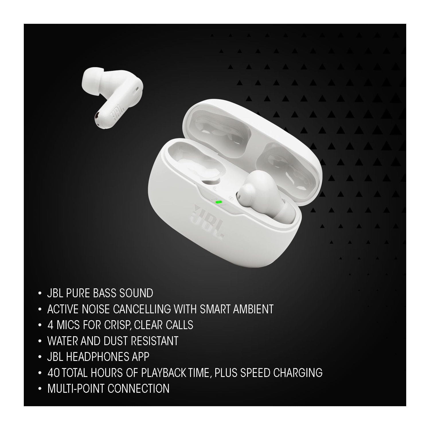 JBL Vibe Beam 2 - True Wireless Noise Cancelling Earbuds - Black