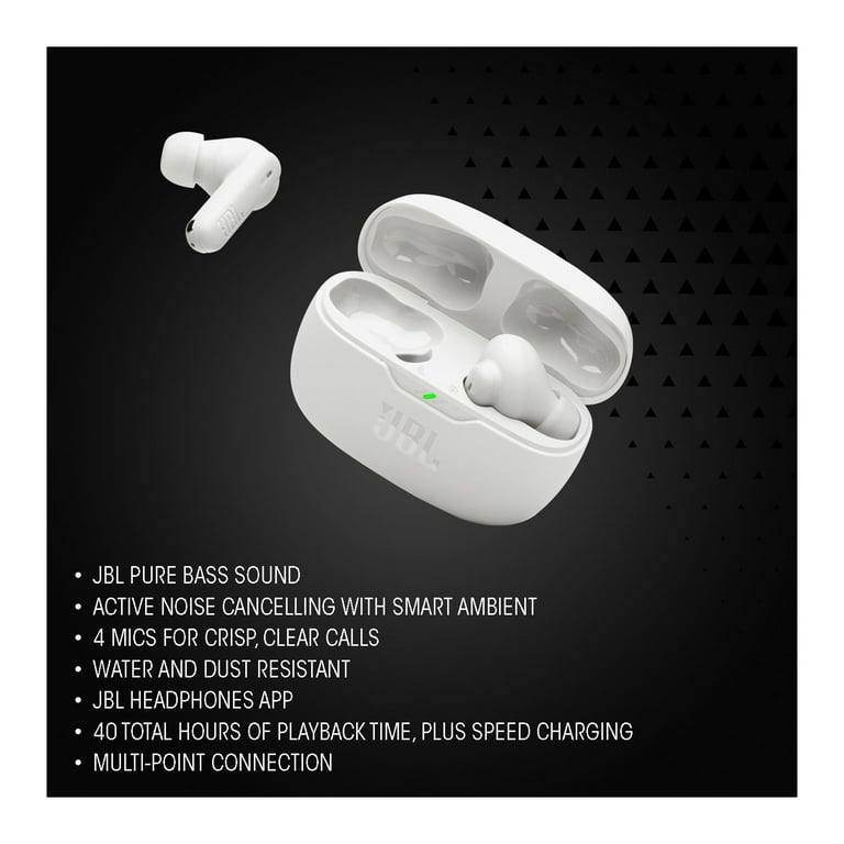 JBL, True Wireless Noise Cancelling Earbuds, Vibe Beam 2, White