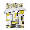 thumbnail image 2 of Yellow Black Grey Geometric King Size Down Alternative Comforter,Lightweight Comforter Quilt Bedding Set with Pillow Shams Middle Century Modern Abstract Art Bed Comforter Duvet Insert 96"x106", 2 of 7