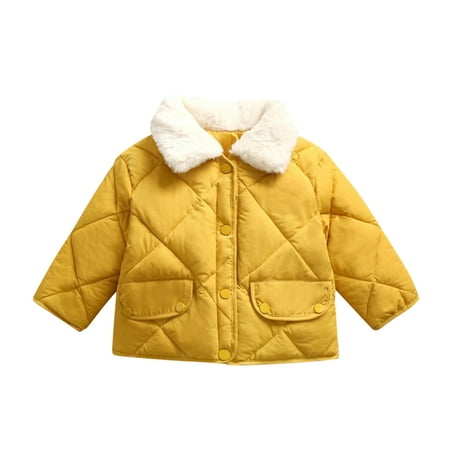 

ZHUASHUM Toddler Kids Baby Boys Girls Winter Warm Solid Coats Collar Padded Jacket Outwear