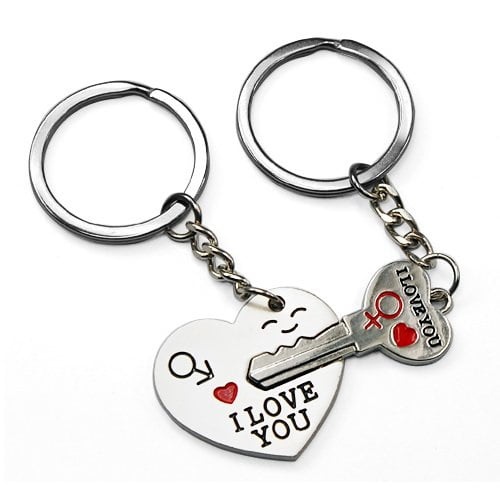 You've Got The Key To My Heart; Couples Large Key and Heart Lock Keychain Set 