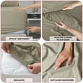 thumbnail image 3 of Lux Decor Collection Queen Bed Sheets Set Brushed Microfiber High GSM, 4 Piece Sheet Set upto 16 inches Deep Pocket Bedding Sheets & Pillowcases - Beige, 3 of 8