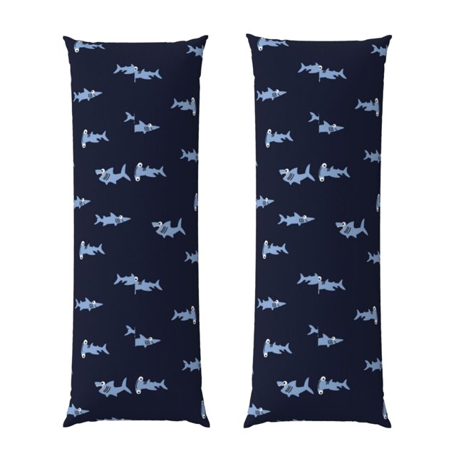 Fotbe Cute Shark Funda para Almohada Corporal con Diseño, Funda de Microfibra Ultrasuave de 20x54 Pulgadas, Ropa de Cama Elegante
