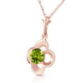 thumbnail image 2 of Galaxy Gold 14K Solid Gold Natural Peridot Necklace for Women - Rose Gold Fine Jewelry, 2 of 3