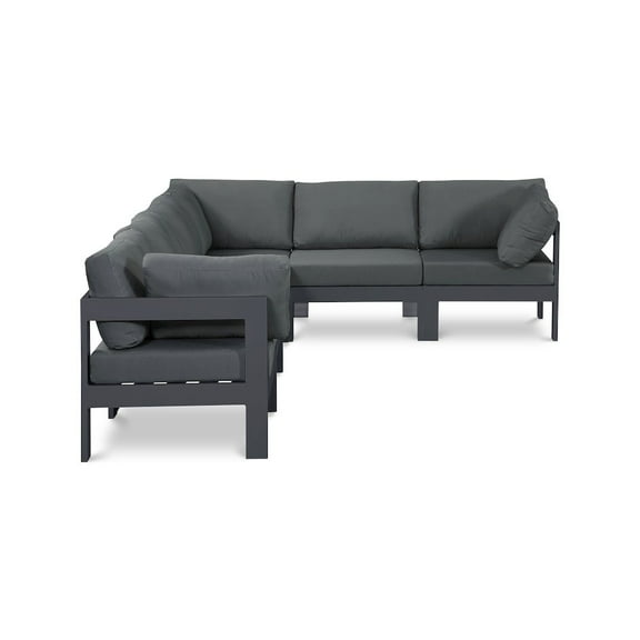 Meridian Furniture Nizuc Grey Outdoor Patio Modular Sectional