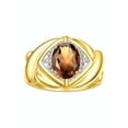thumbnail image 3 of RYLOS Bagues pour Femmes Bague en Or Jaune 14K XOXO Câlins et Baisers Bague Pierre Précieuse 9x7 mm et Diamant Bijoux en Quartz Fumé pour Femmes Taille 9, 3 of 7