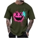 thumbnail image 2 of Blusas y camisas de manga corta con cuello redondo para hombre, blusas casuales de verano a la moda con cuello redondo y estampado para hombre., 2 of 4