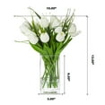 thumbnail image 4 of Enova Home  Mixed Real Touch Tulip and Star Grasses Artificial Flowers Arrangement in Rectangular Glass Vase for Home Decór, 4 of 4