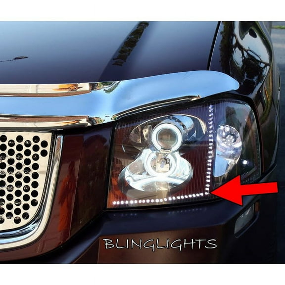 GMC Envoy LED DRL Head Light Strips Day Time Running Lamps Pair