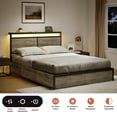 thumbnail image 4 of GUNAITO Full Size Bed Frame with Headboard and 4 Storage Drawers LED Bed Frame with USB Ports & Outlets Gray, 4 of 8