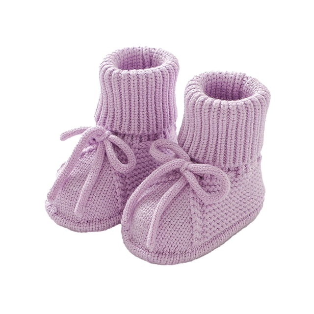 NOKIO Knit Baby Snow Booties with Fau𝗑 Fu𝗋 Lining - Breathable Non-Slip Winter Shoes for Babys Indoor/Outdoor Use