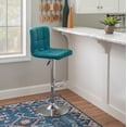 thumbnail image 3 of Powell Sherman 24-32" Indoor Adjustable Metal Swivel Bar Stool, Chrome/Teal Faux Leather, 3 of 15