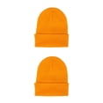thumbnail image 3 of Qarigey Beanie Hat Gorros de punto Ajustable Otoño Skullcap Color caramelo Hilado multifuncional Casual Ciclismo Esquí Jengibre amarillo amarillo jengibre 2piezas, 3 of 6