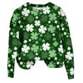 thumbnail image 4 of Qiopertar Mode Femmes Saint-Patrick Décontracté Manches Longues Col Rond Imprimé Chandail en Molleton Dames Hauts Blouse Offres de la Semaine Liquidation Moins de 5$ jusqu'à 90 % de Réduction, 4 of 4