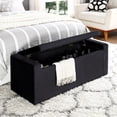 thumbnail image 5 of Hansel Black Velvet Storage Bench - Upholstered, 5 of 9