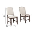 thumbnail image 5 of Arched Open Back Side Chair with Nailhead Accents,Set of 2, Beige and Brown- Saltoro Sherpi, 5 of 5
