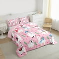 thumbnail image 3 of Manfei Cute Alpaca Boy Girl 2pcs Bedding Comforter Set,Cartoon Animal Twin Comforter Sets,Pink Flower Breathable Bedding Set,Microfiber Bedroom Decor,Reversible, 3 of 8