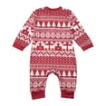 thumbnail image 6 of Family Christmas Outfits Christmas Classic Print Family Matching Baby Romper Long Sleeve Crew Neck Full Length Pants Cozy Sleepwear For Baby Red 3M, 6 of 6