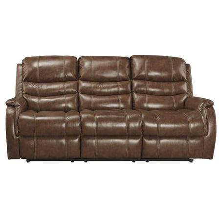 Signature Design By Ashley Metcalf Leather Power Reclining Sofa