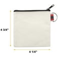 thumbnail image 2 of Aspire 12-Pack Natural Canvas Coin Pouches with Black Zipper DIY Square Bags, 2 of 4