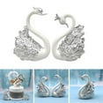 thumbnail image 5 of 2pcs Swan Ornaments Pair of Swan Figurines Car Dashboard Statues Decorative Sculptures for Home Wedding ,, 5 of 6